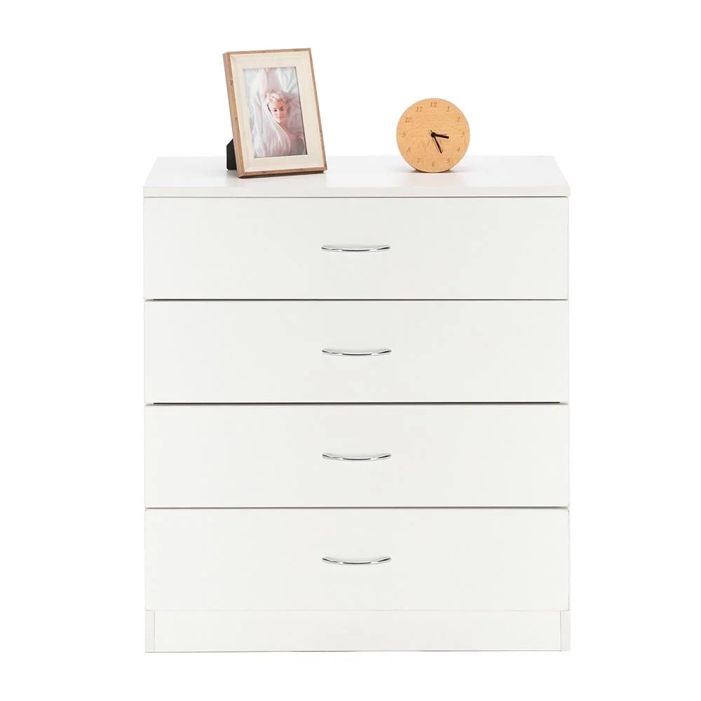 White 4 Drawer Wood Nightstand Dresser T980