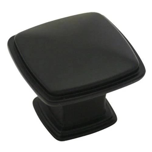 Flat Black Square Cabinet Knob 25 Pack V987215