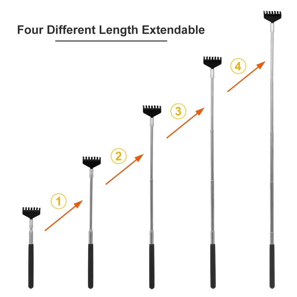 Telescopic Back Scratcher Massager Metal Extendable 5 Section Blue H969