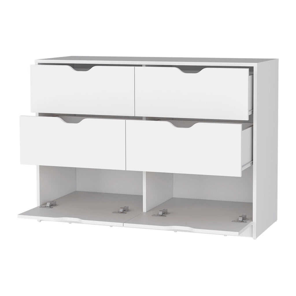 White Manufactured Wood Six Drawer Dresser O3406