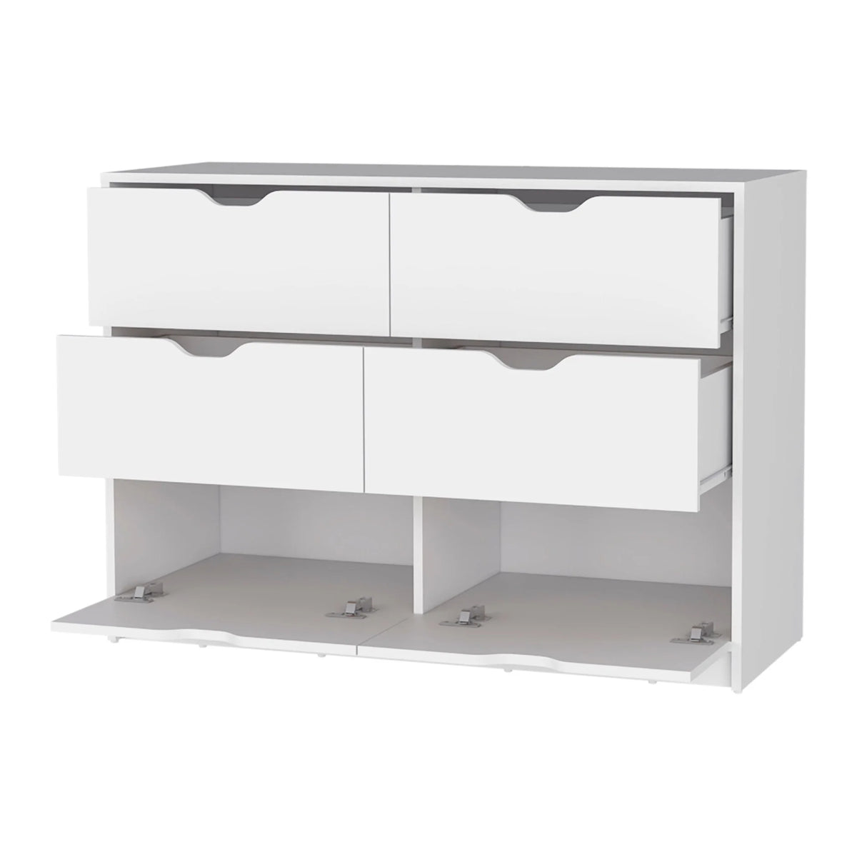 White Manufactured Wood Six Drawer Dresser O3406