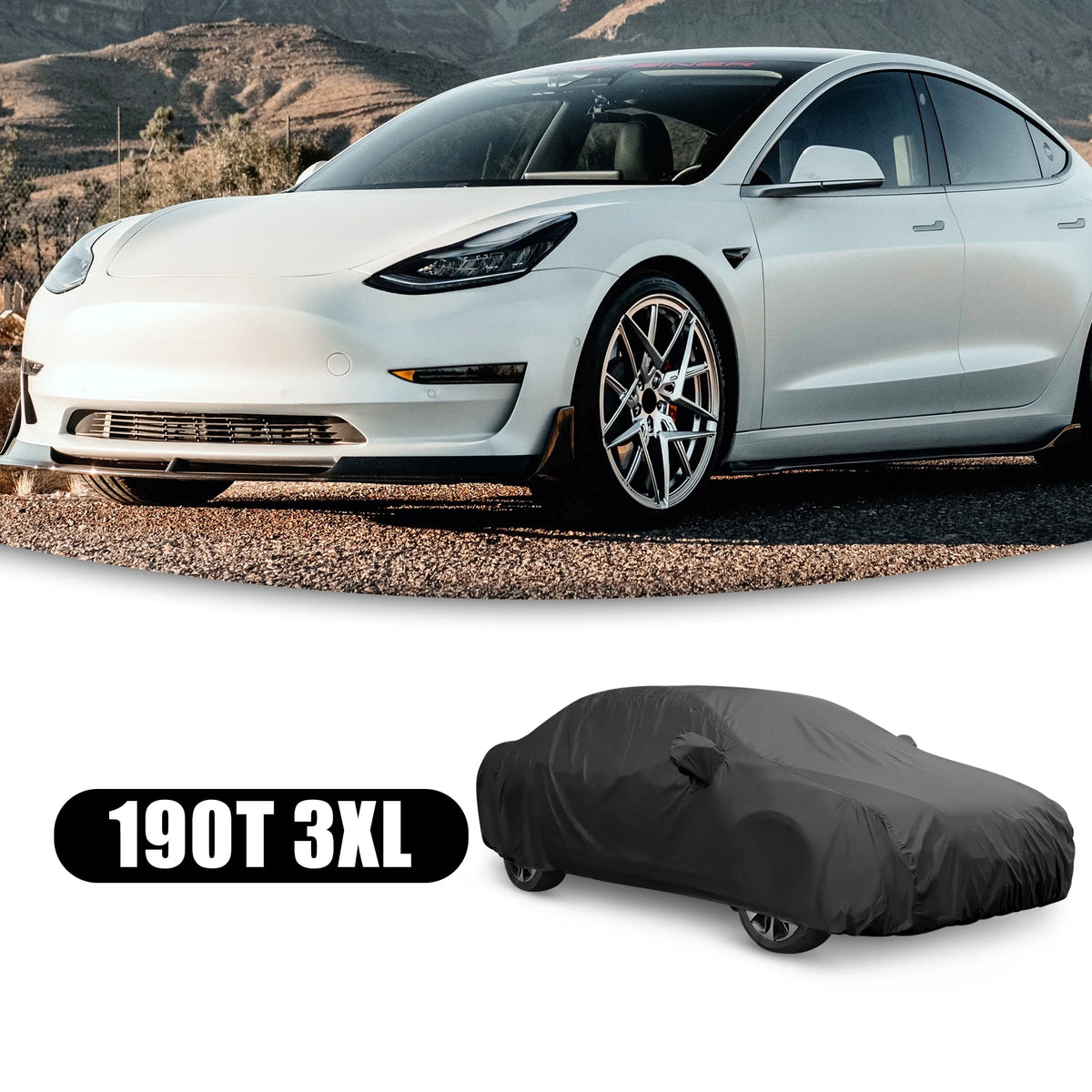 Black Polyester Car Cover 3XL C76805