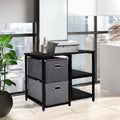 Black 2 Drawer Wooden Lateral File Cabinet with 2 Open Shelves V5949