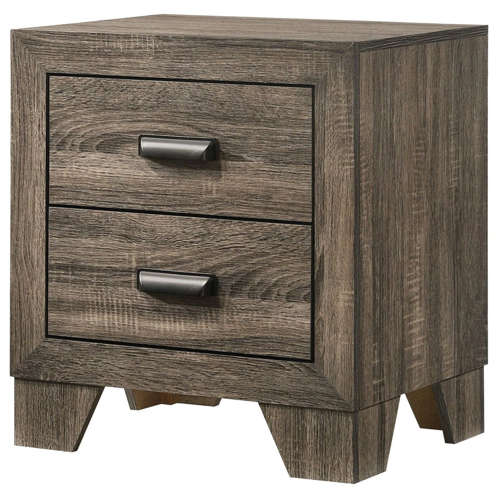 Gray Full Size Fabric Upholstered Panel Bed 2 Nightstand Set A502