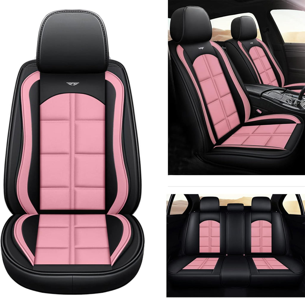 Pink Waterproof Leather Car Seat Covers A54218
