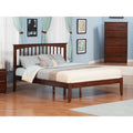 King Platform Bed with Open Foot Board in Walnut Y187