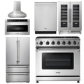 36 Propane Gas Range, Range Hood, Microwave, Refrigerator, Dishwasher, Wine Cooler G370