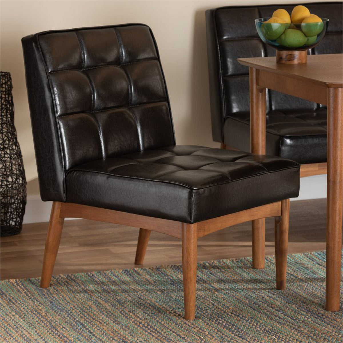 Brown Finished Wood Dining Chair W501