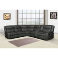 Gray Faux Leather Reclining Sectional M33849