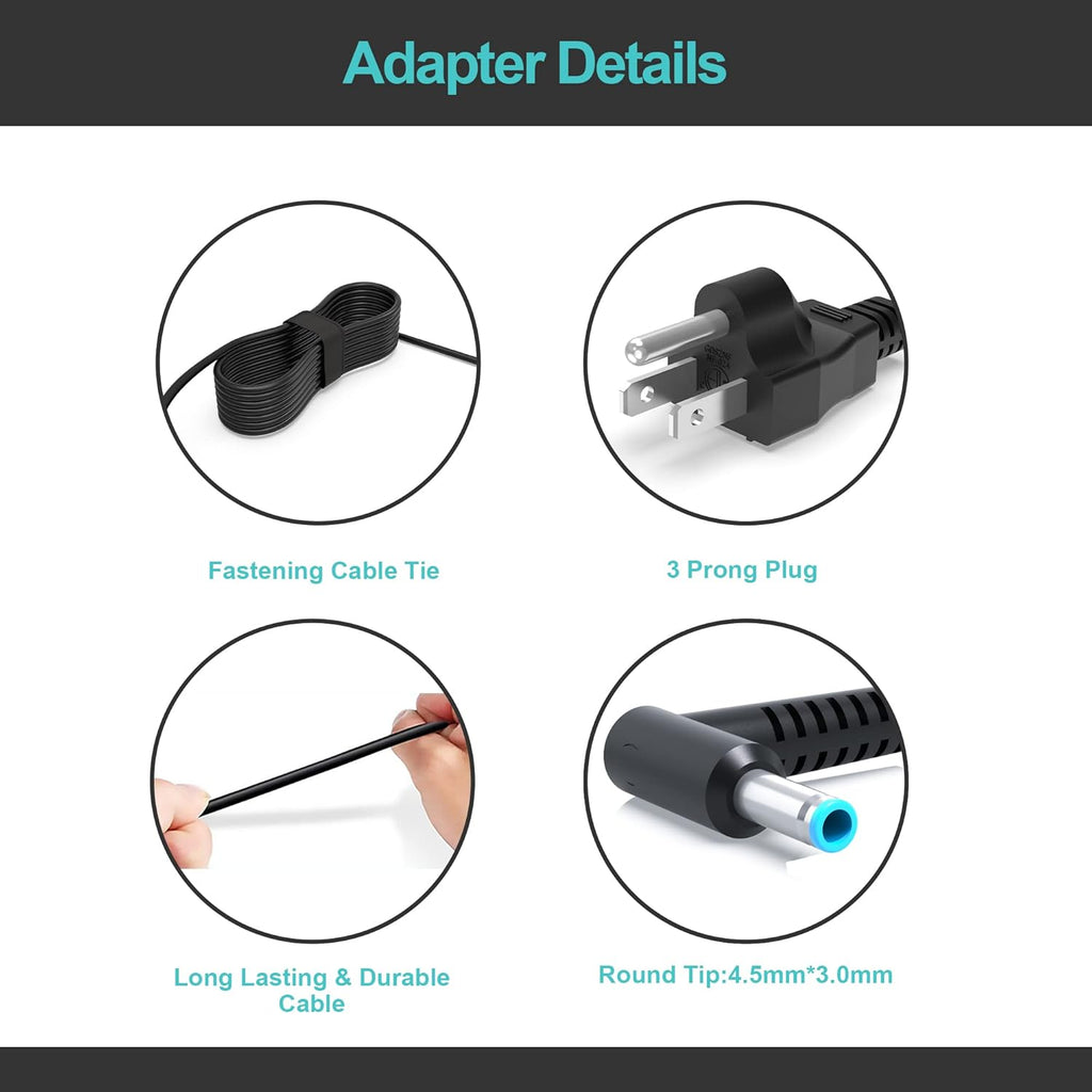 200W Slim Charger for HP Laptop Power Adapter Pack of 2 J666