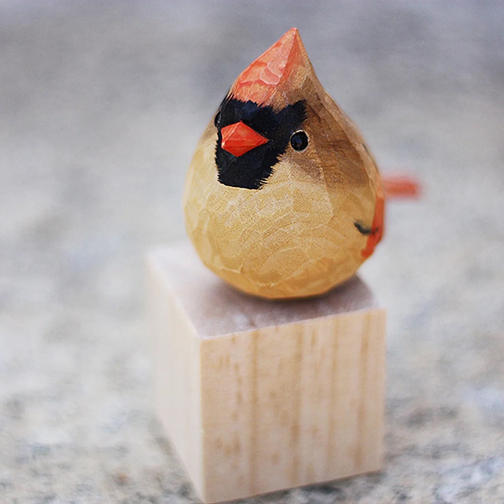 Red Wood Bird Figurine A71021