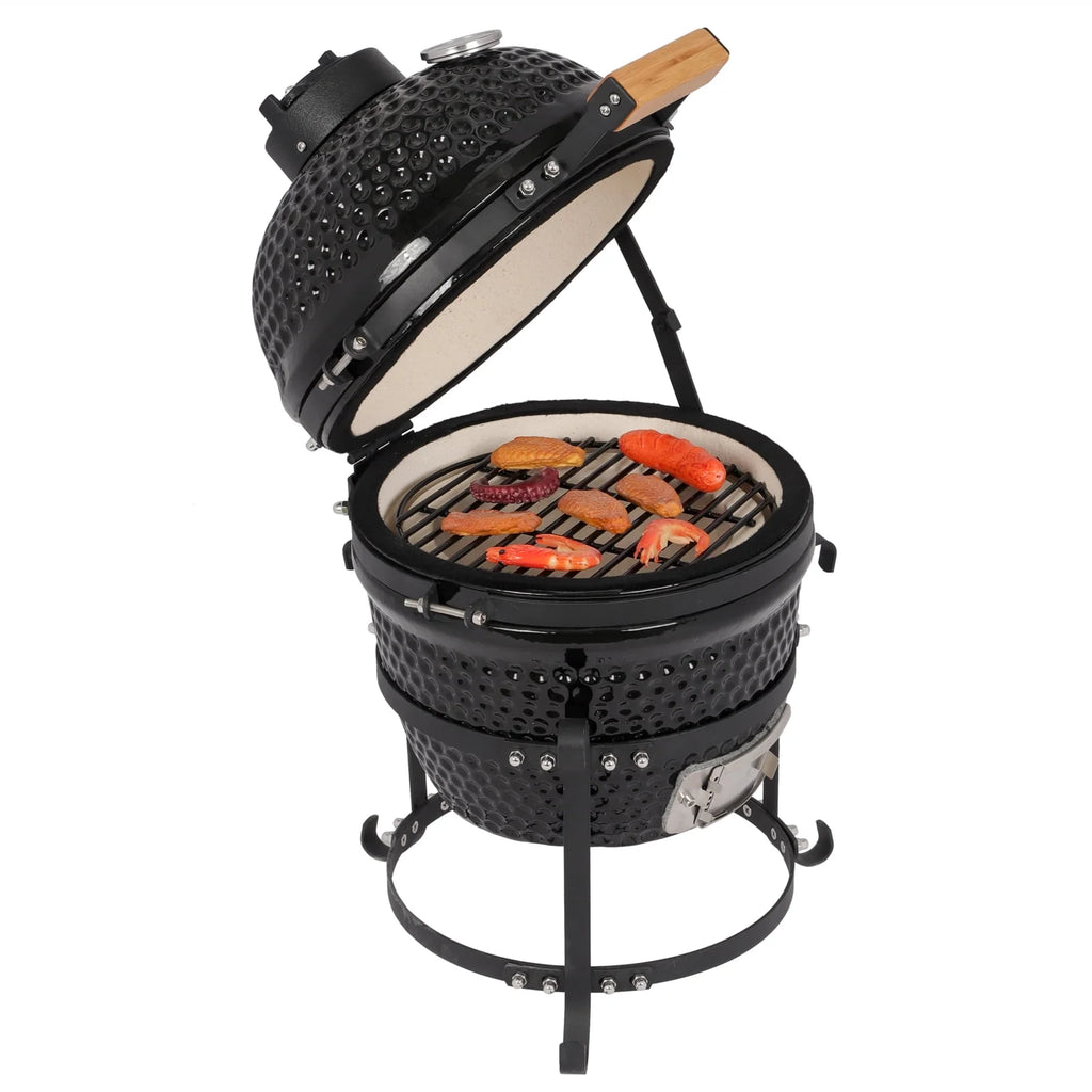 13in Black Ceramic Charcoal BBQ Grill D23073