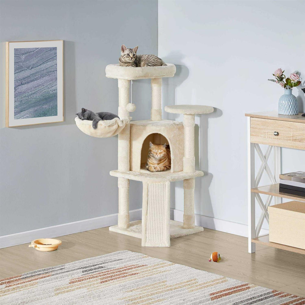 Plush Cat Tree Condo with Basket Z8329