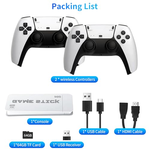 4K HDMI Retro Game Console with 2 Wireless Controllers S38552