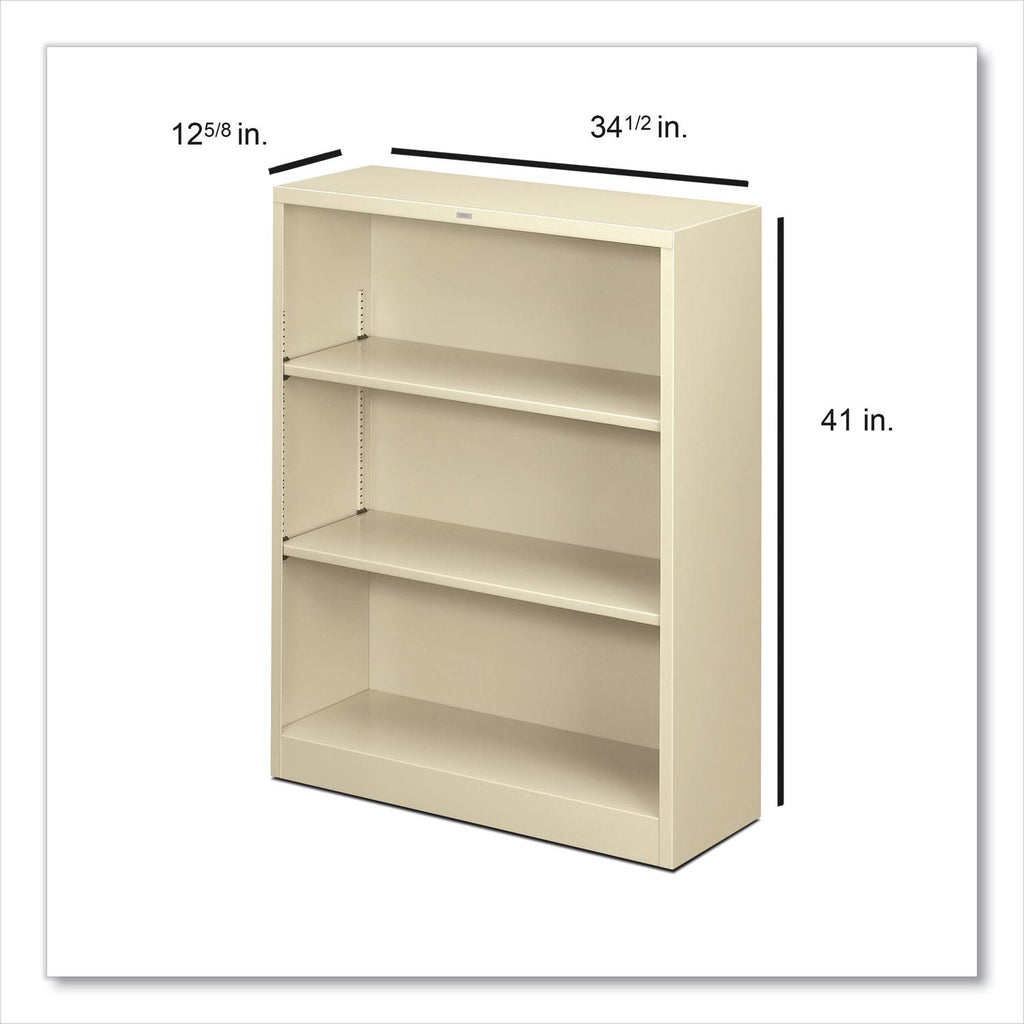 Metal Bookcase Three-Shelf Putty V21788