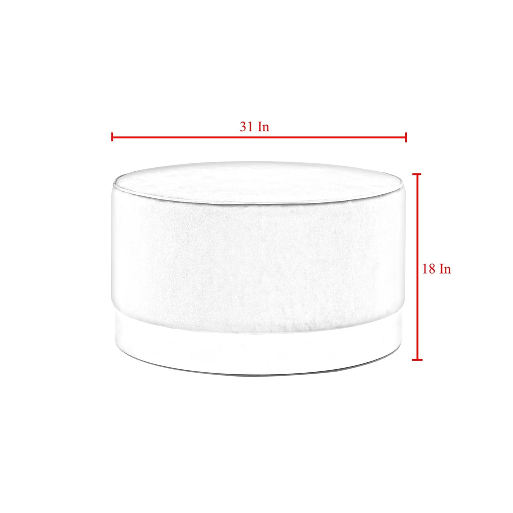 Leather or Velvet Cocktail Ottoman with Chrome or Gold Trim Base R870295