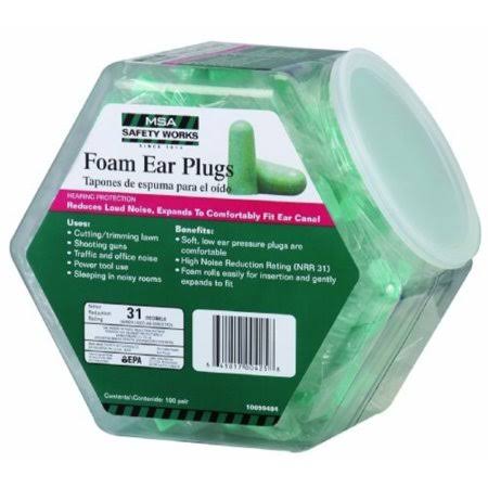 100 Pair Expandable Foam Ear Plugs S596