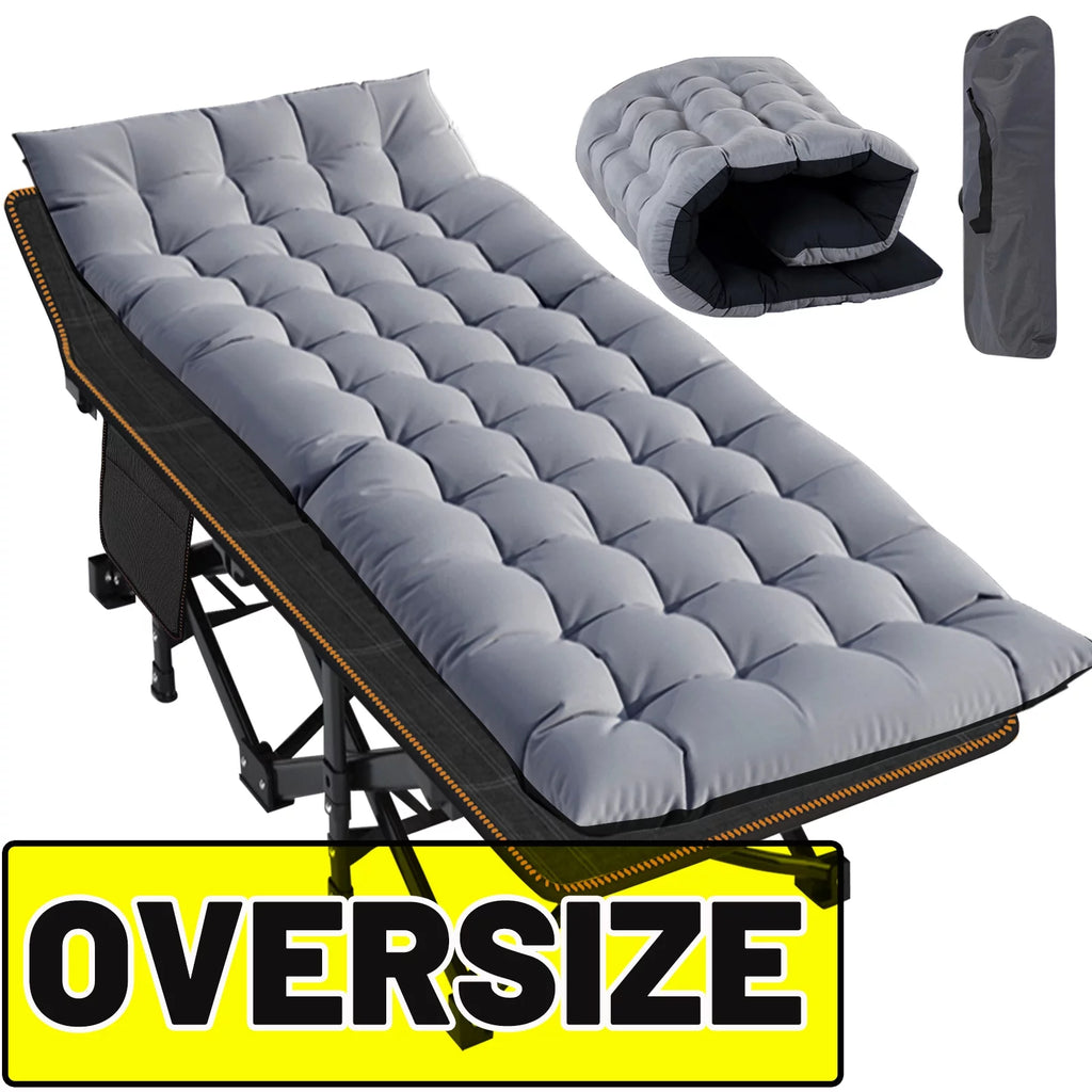 78" Oversized Folding Cot with Mattress and Carry Bag H8870