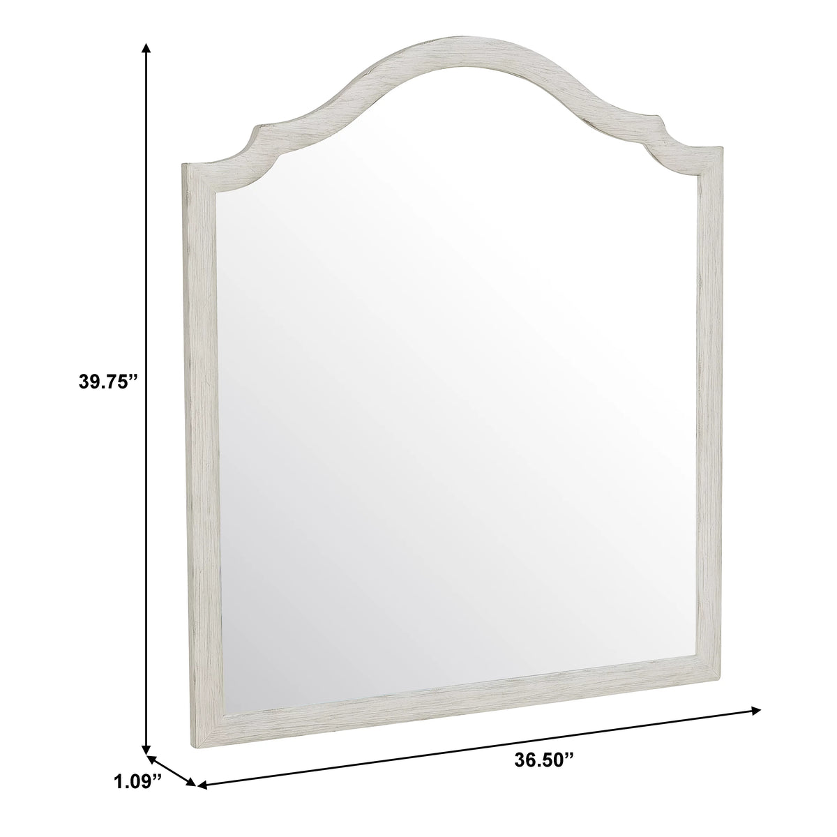 Shaped Wall Mirror in Driftwood White C5234