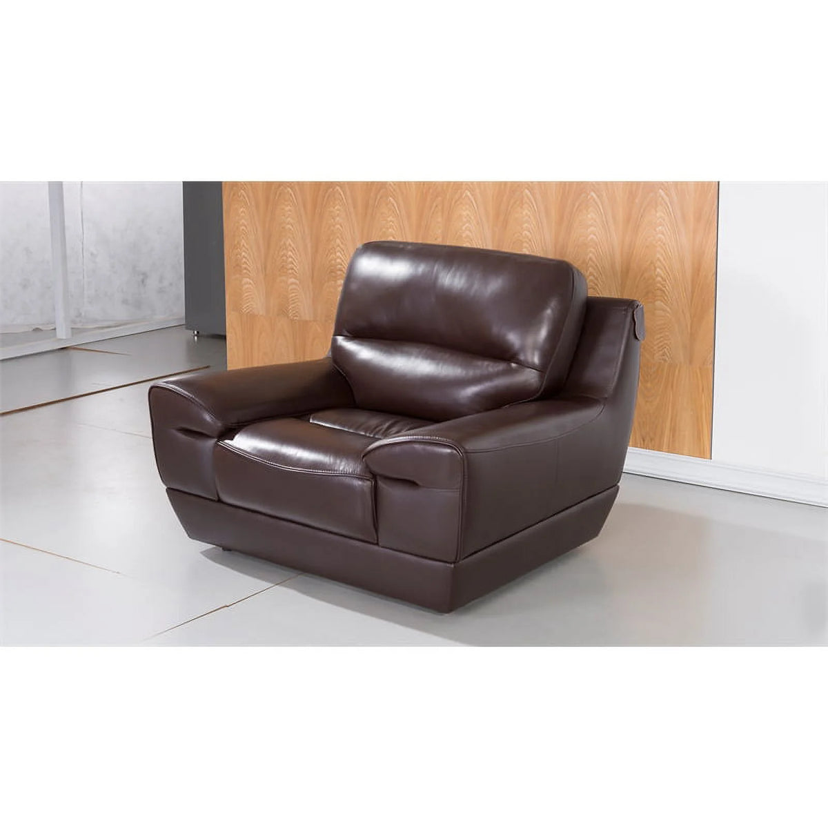 Dark Brown Italian Leather Chair E61624
