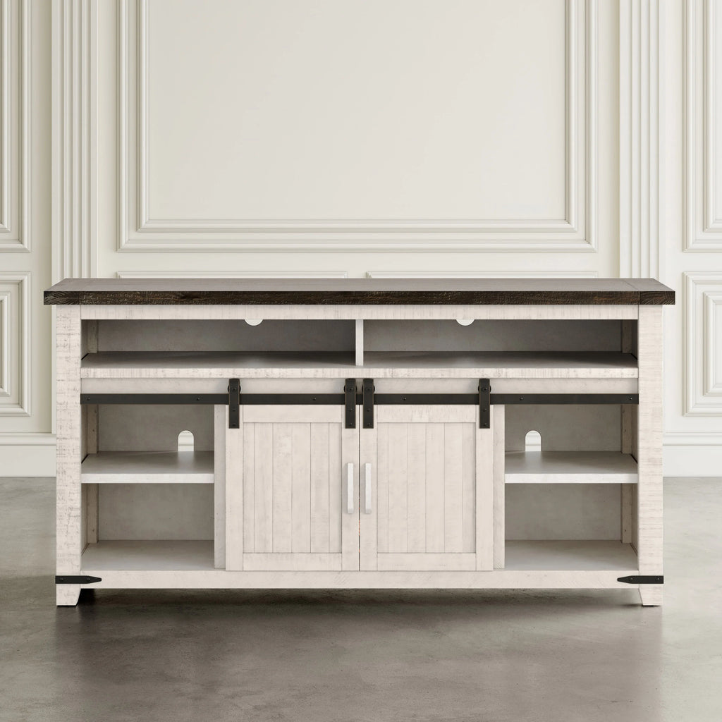 Solid Pine 64" TV Stand Console with Electric Fireplace R82381