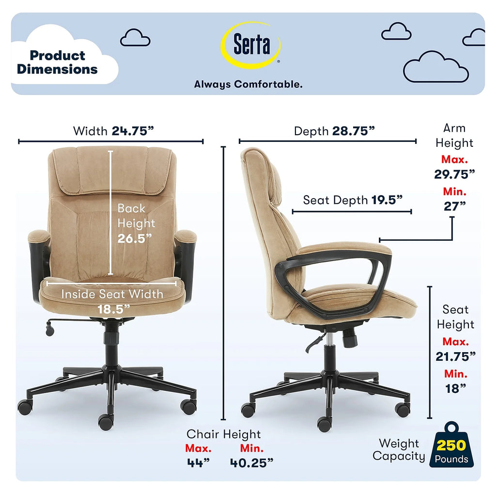 Light Beige Microfiber Executive Office Chair M2831