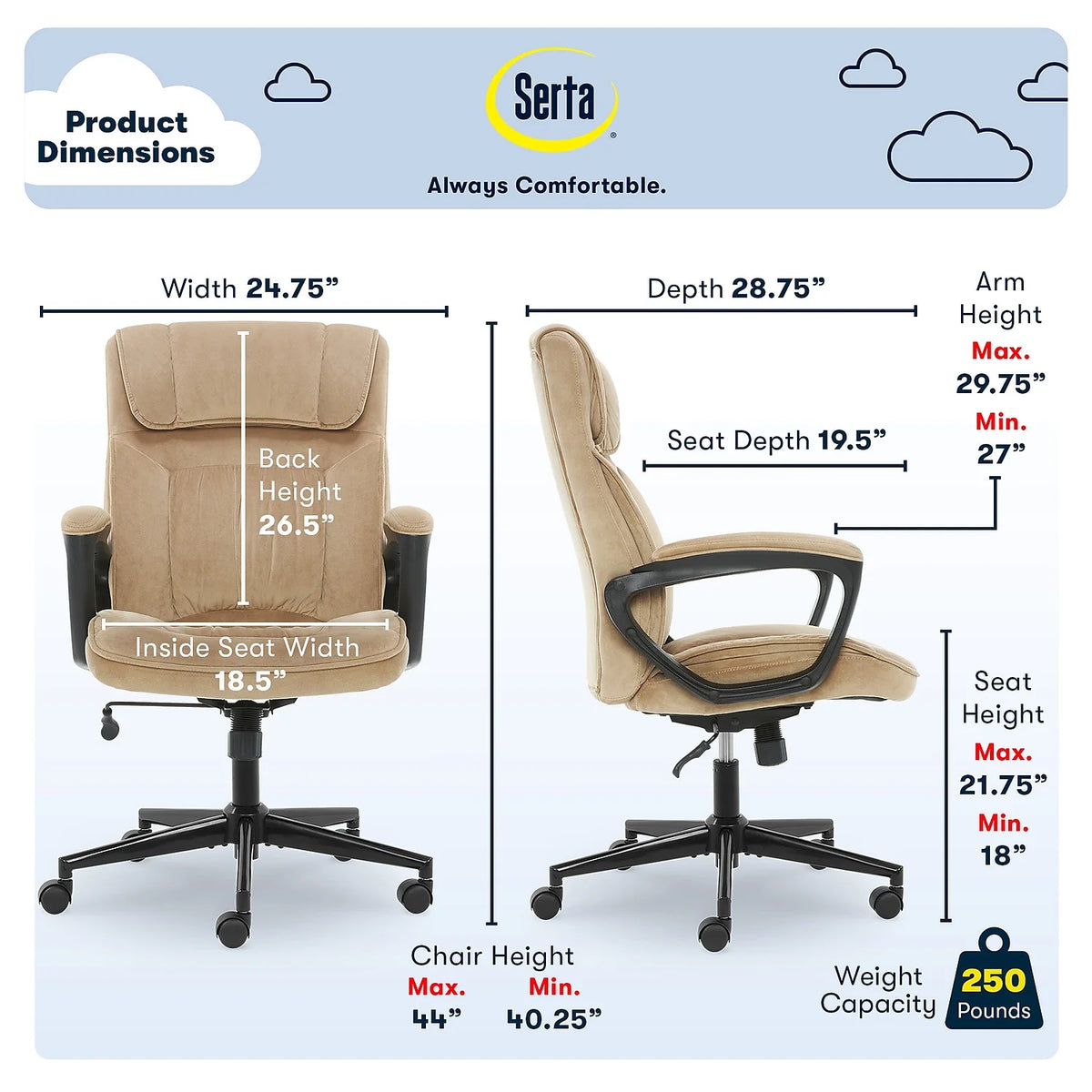 Light Beige Microfiber Executive Office Chair M2831