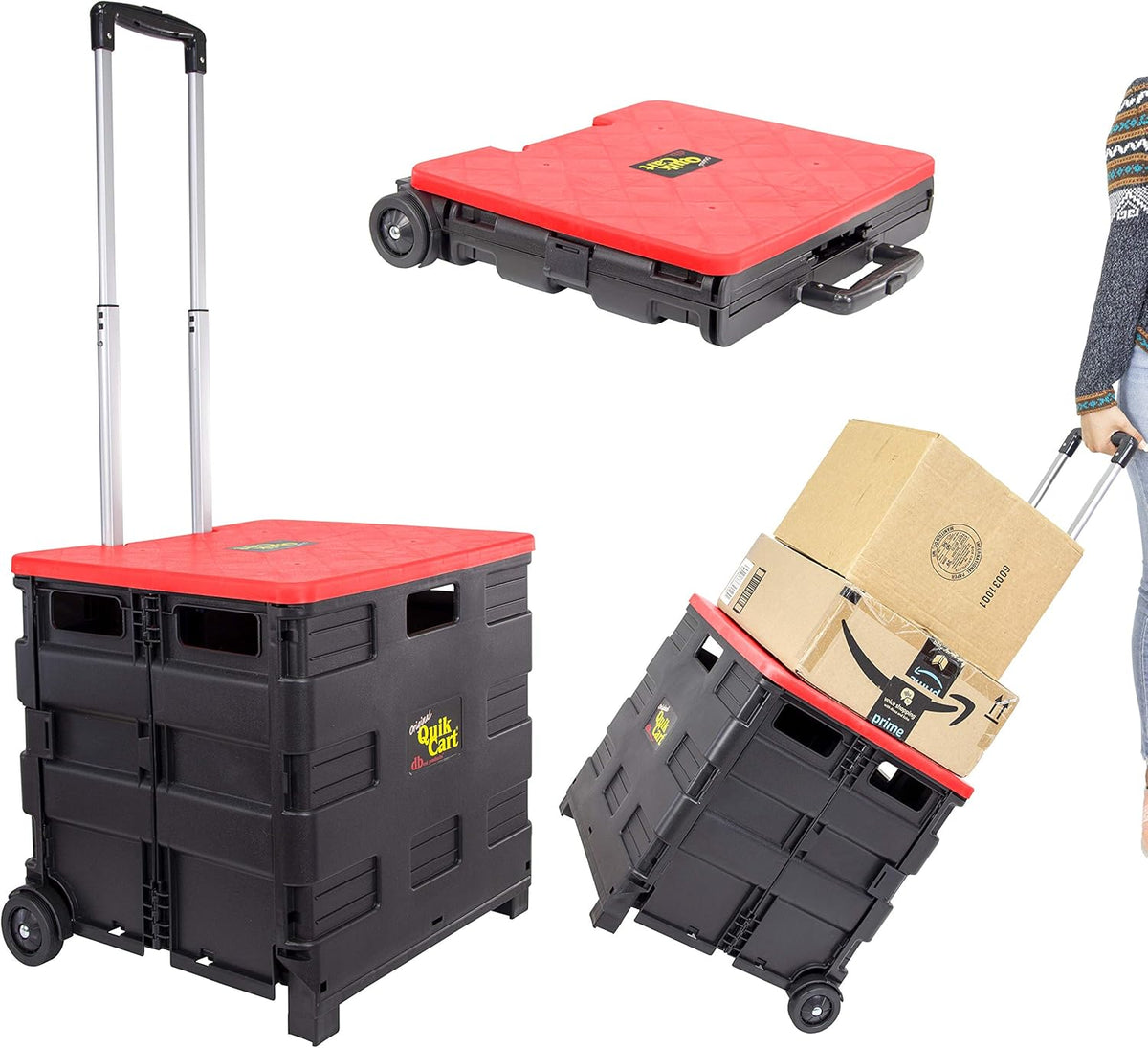 Black Heavy Duty Collapsible Utility Cart with Seat K85999