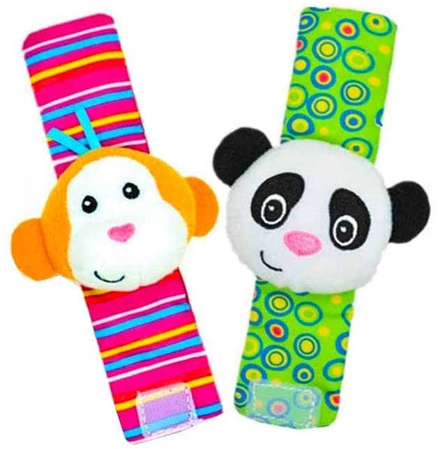 Baby Socks Toys Wrist Rattle and Foot Finder Developmental Early Educational Toys Set (4 PCS) U256397