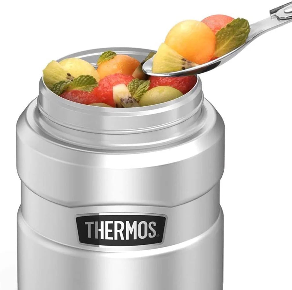 Stainless Steel Food Jar with Folding Spoon, Vacuum Insulated, 16oz E9348