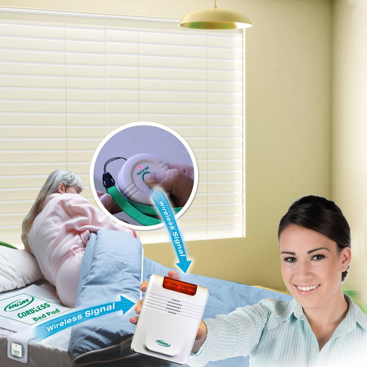 Cordless Bed Exit Pad with Nurse Call Button Monitor X654206