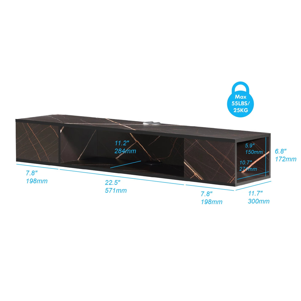 Black Floating TV Stand with LED Lights I4747