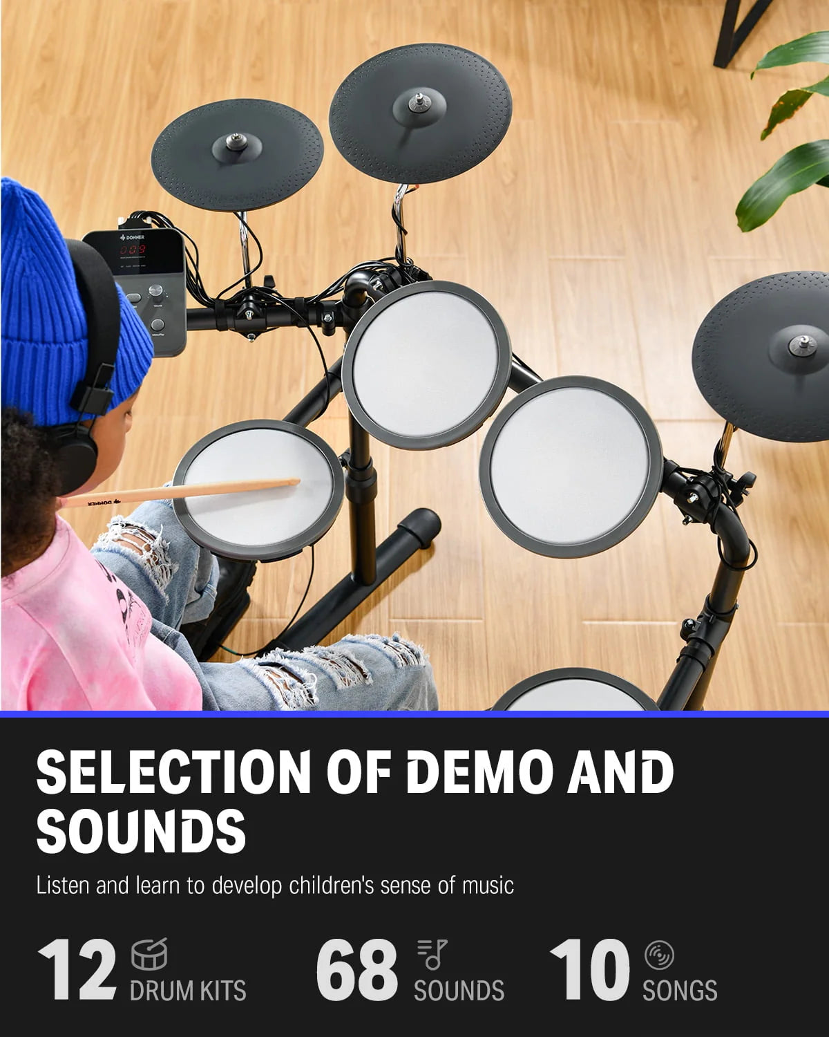 Electric Drum Set with Mesh Pad A65383