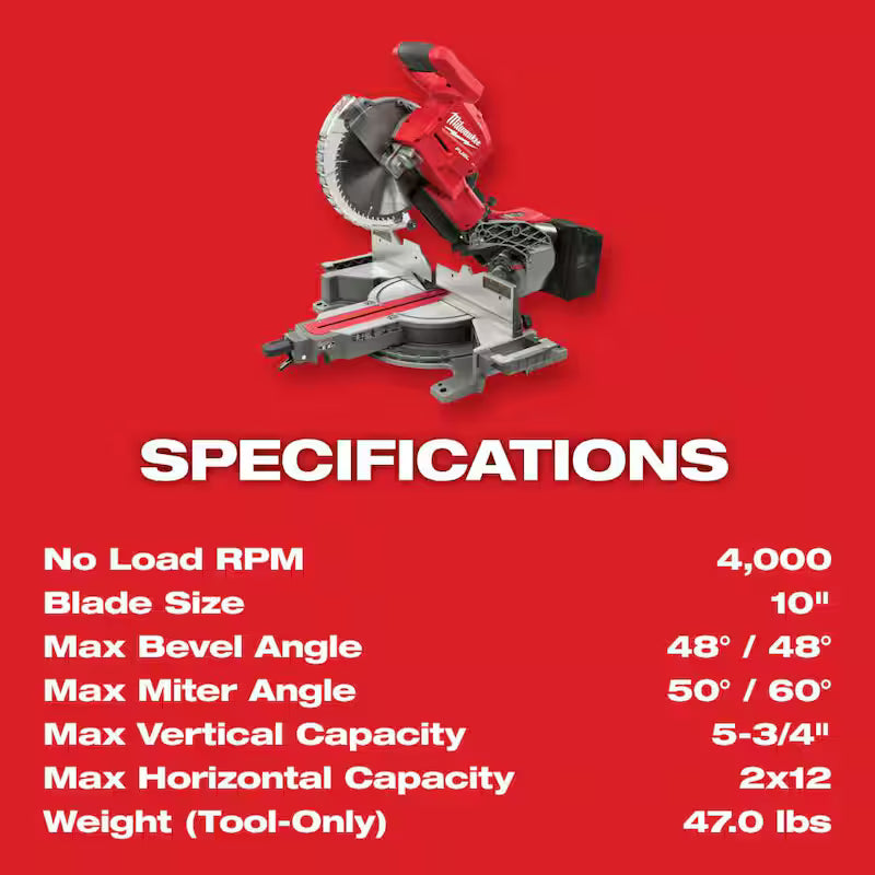 18V Cordless Dual Bevel Sliding Compound Miter Saw Kit with 8.0 Ah Batteries D204