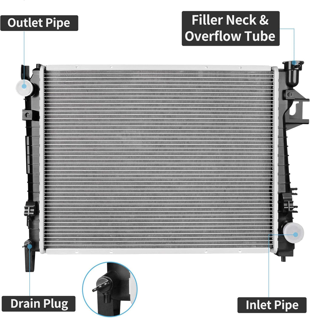 Radiator Compatible with 2004-2008 Dodge Ram 1500, 2004-2009 Dodge Ram 2500 3500 5.7L V8 K7367