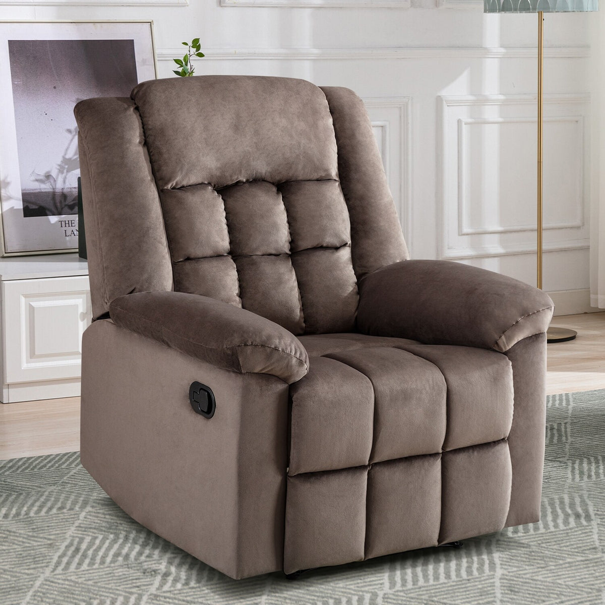 Brown Padded Manual Recliner W62509