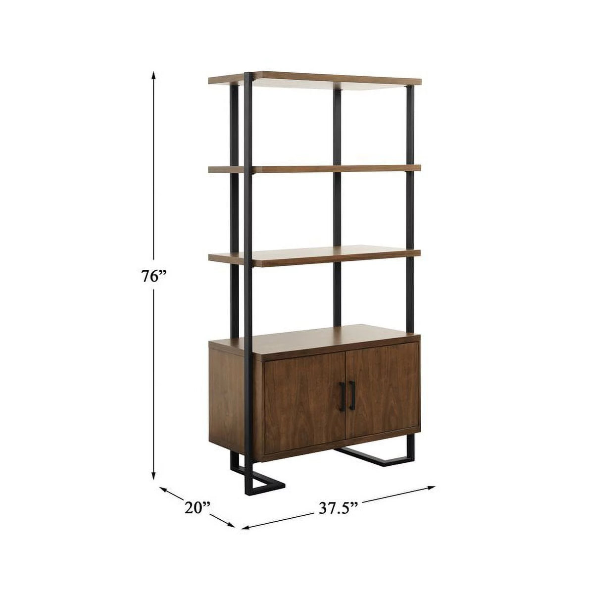 Mid-Century Metal & Wood Bookcase E4021