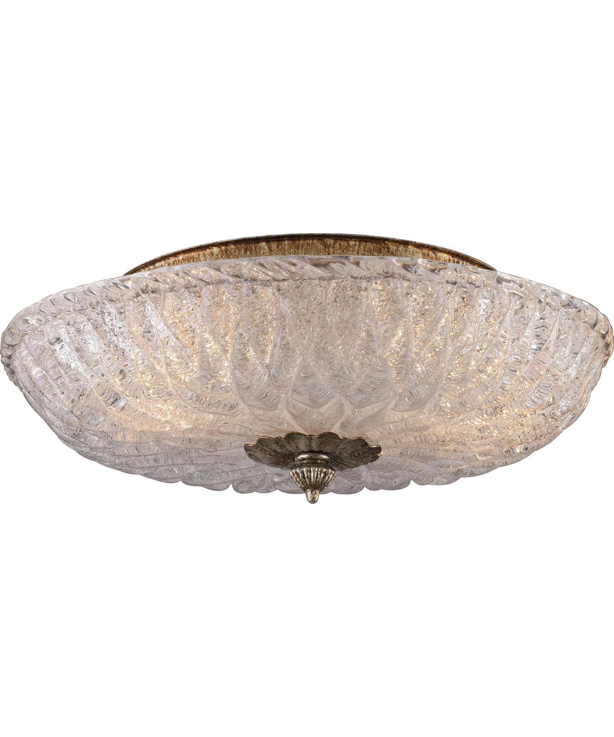 Antique Silver Leaf 2 Light Flush Mount Z8065
