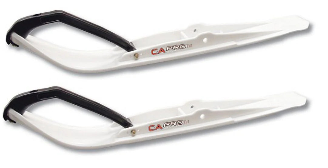 White Razor Snowmobile Skis with 10" Round Bars Complete Kit O14796