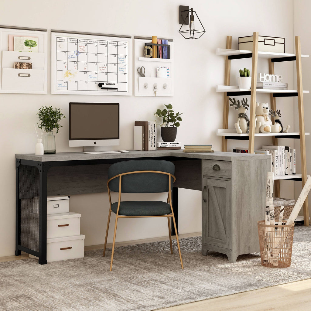 Reclaimed Oak L-Shape Desk V666919
