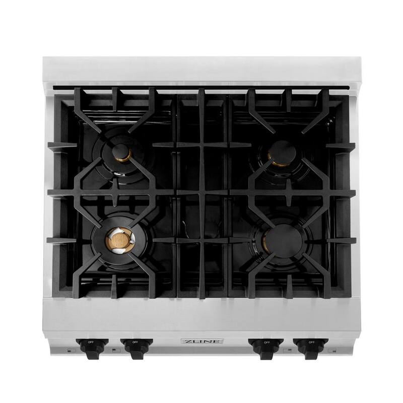 4 Burner Gas Cooktop with Matte Black Knobs in Stainless Steel G32718
