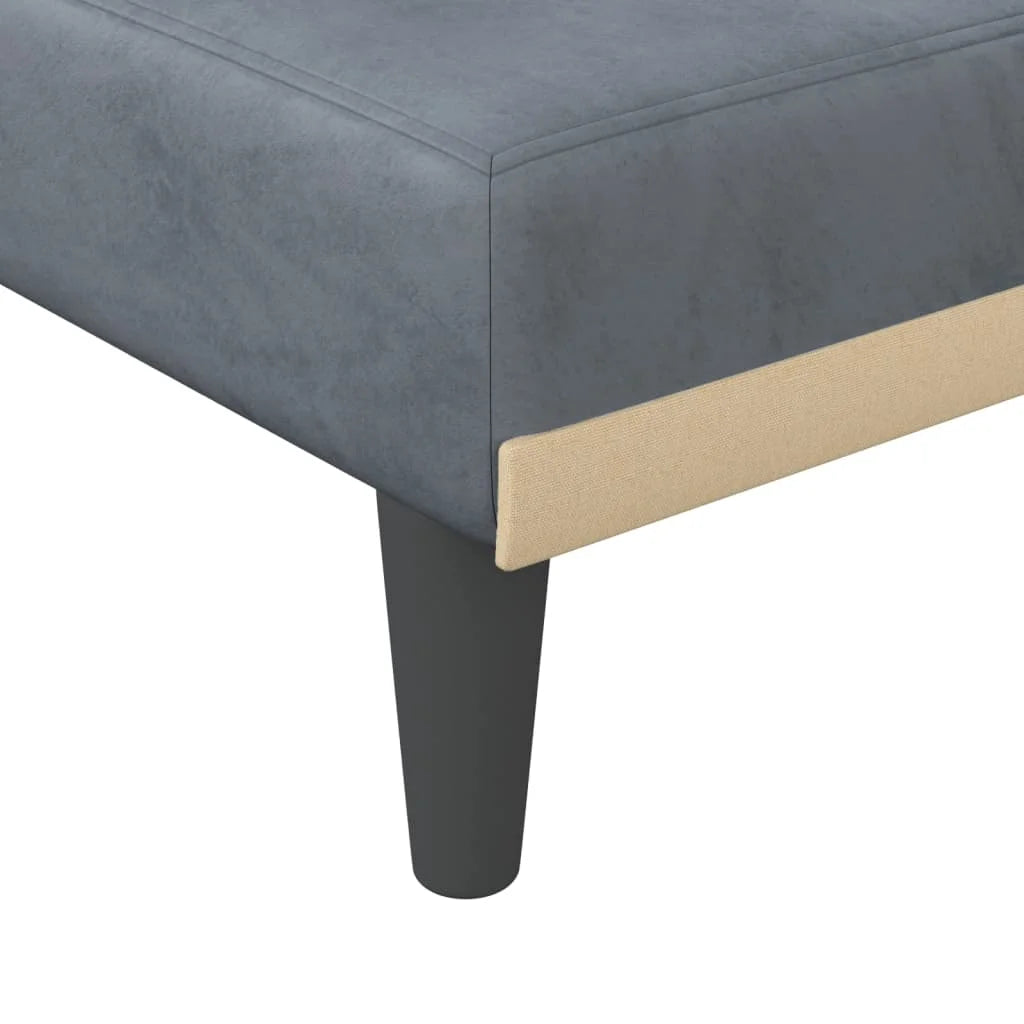 Dark Gray Velvet Chaise Longue F7185