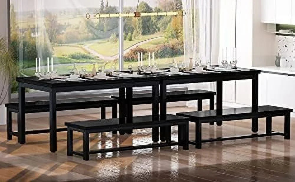 Black 4 Person Space Saving Kitchen Table Set with Rack Z2953