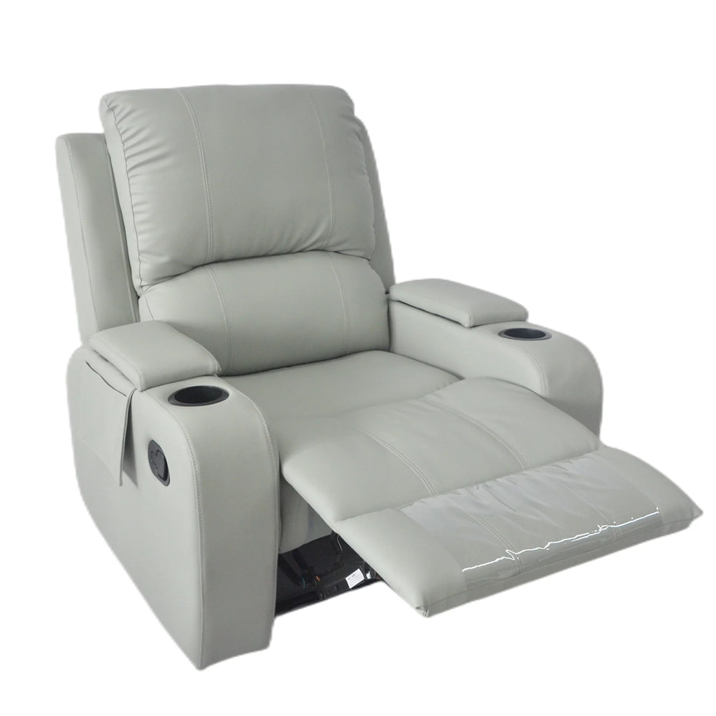 Gray PU Leather Recliner Chair with Storage B5613