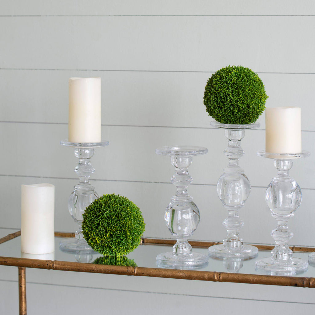 Clear Free-Standing Large Candlestick Holder Q498116