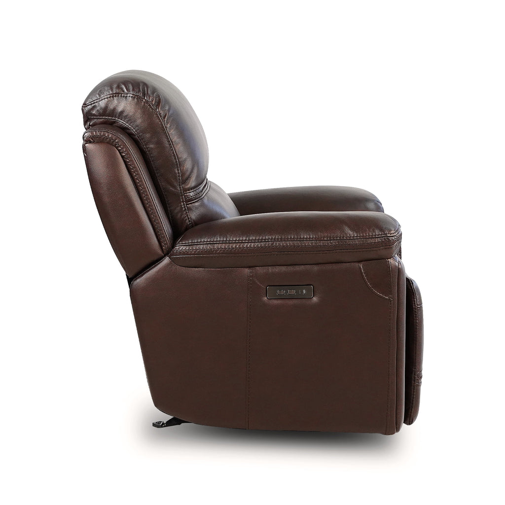 Top Grain Leather Power Recliner Glider Chair N160216