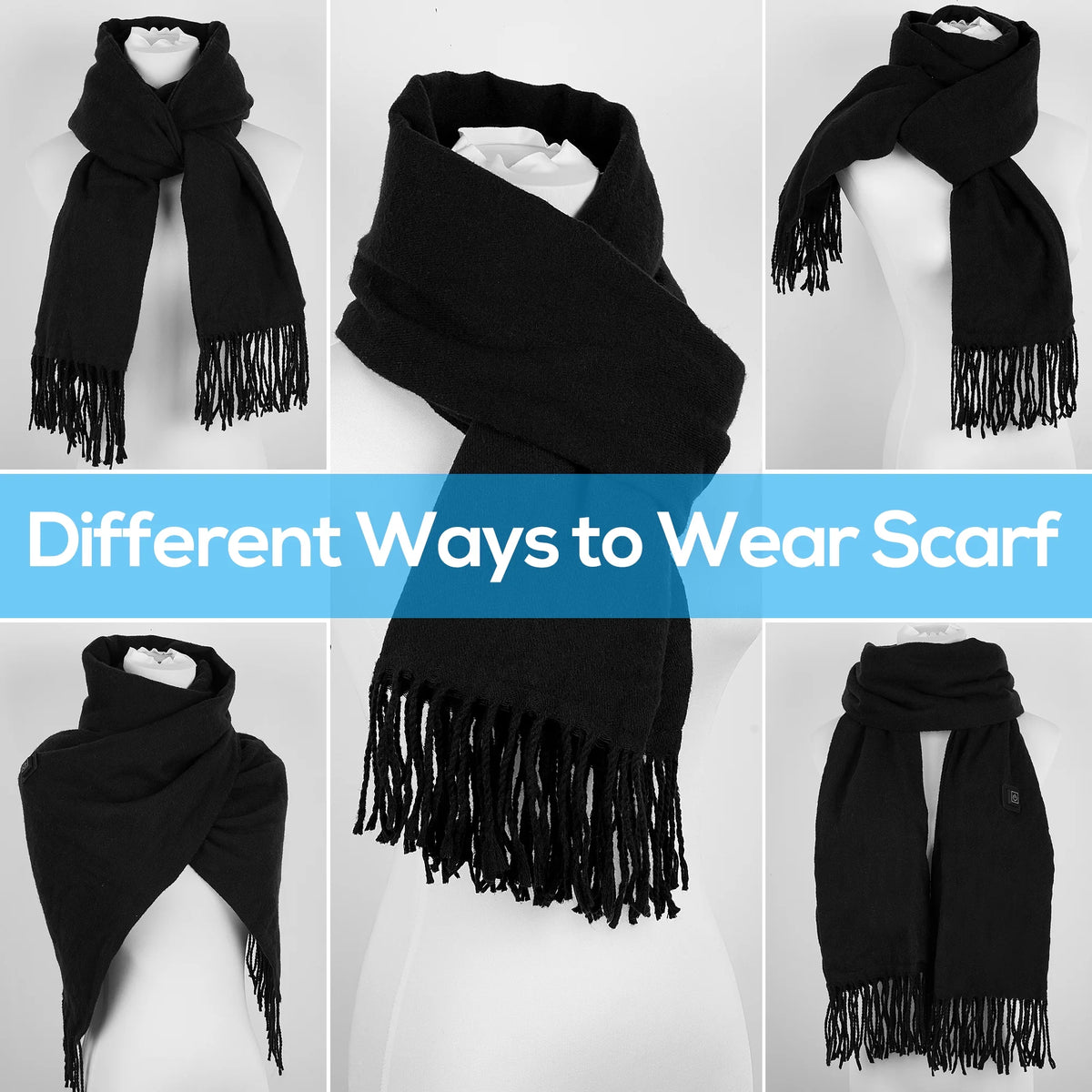 Heated Scarf Black Q297