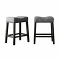 Gray Fabric Saddle Stool Set of 2 H4382
