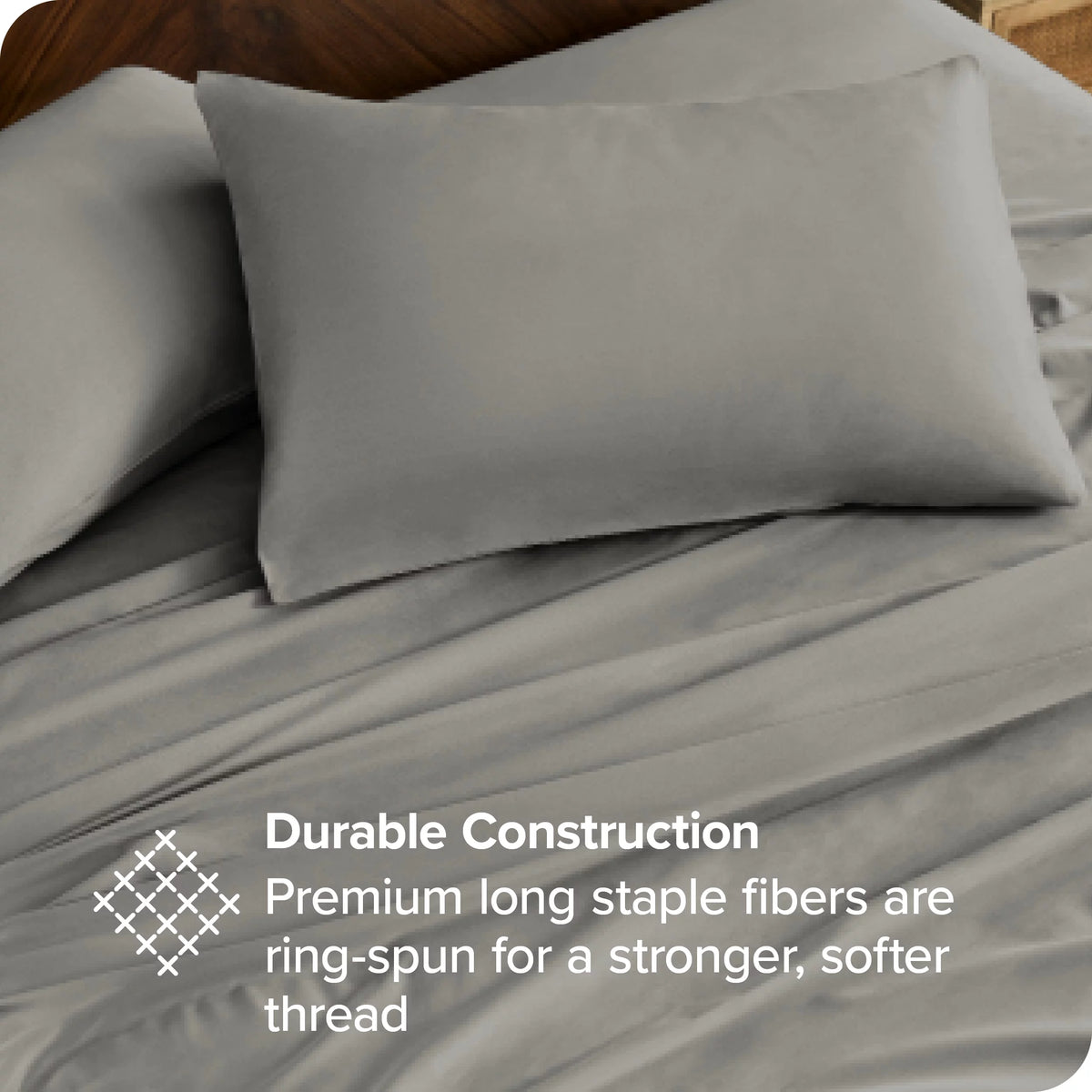 Organic Cotton Percale Sheet Set King Light Gray M844606
