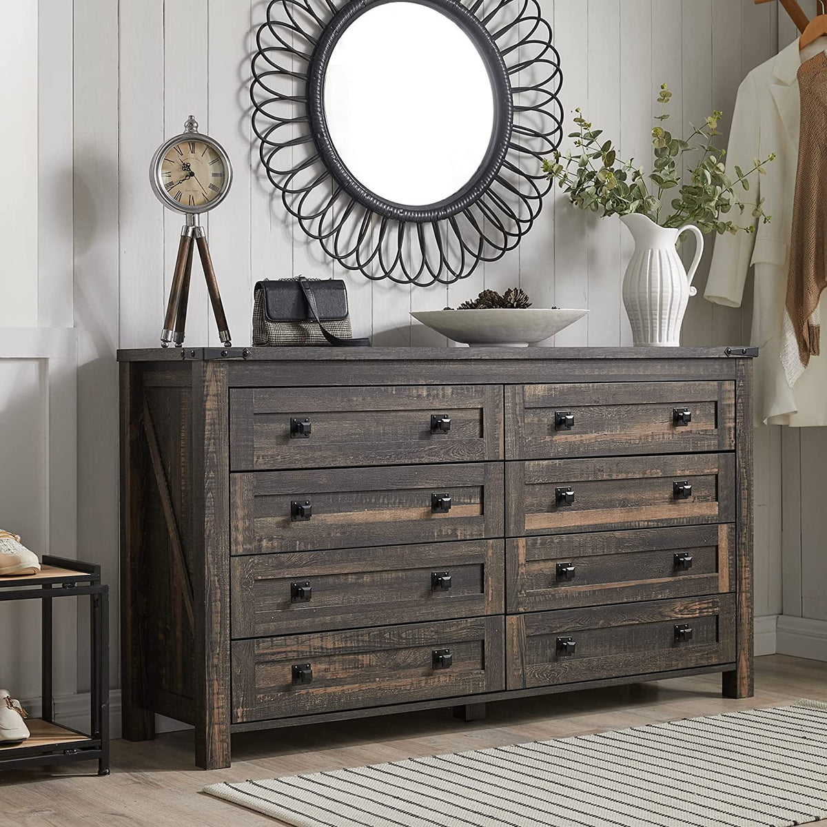 5 Drawer Wood Rustic Dresser Y409177